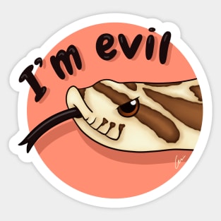 Cute Normal Western Hognose Snake, "I'm evil" Sticker